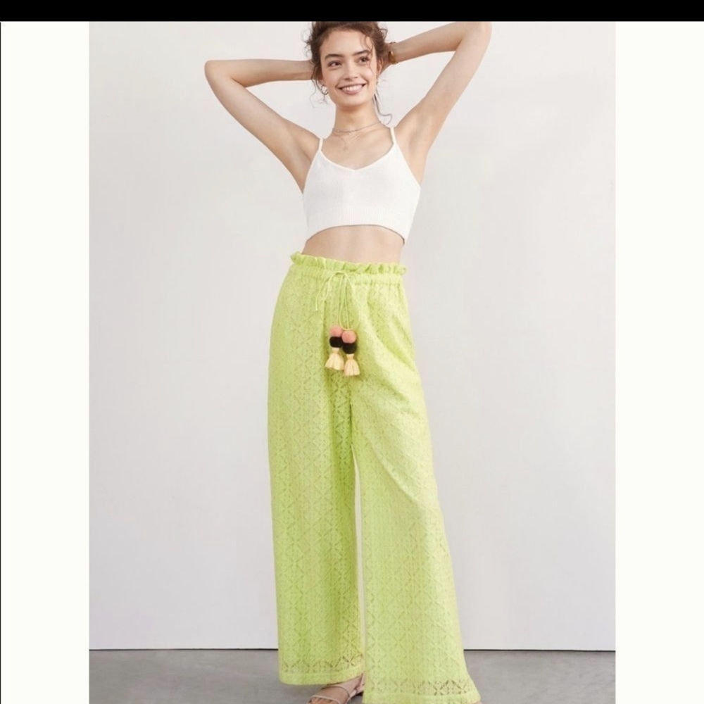 Ollari for Anthropologie Lacy Wide-Leg Pants